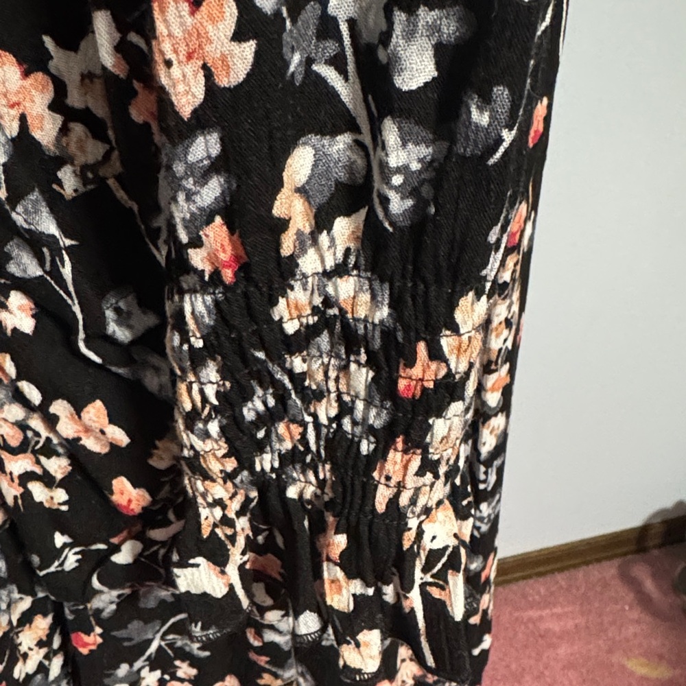 JODIFL Black Floral Long-Sleeve Babydoll Dress - Picture 4 of 5